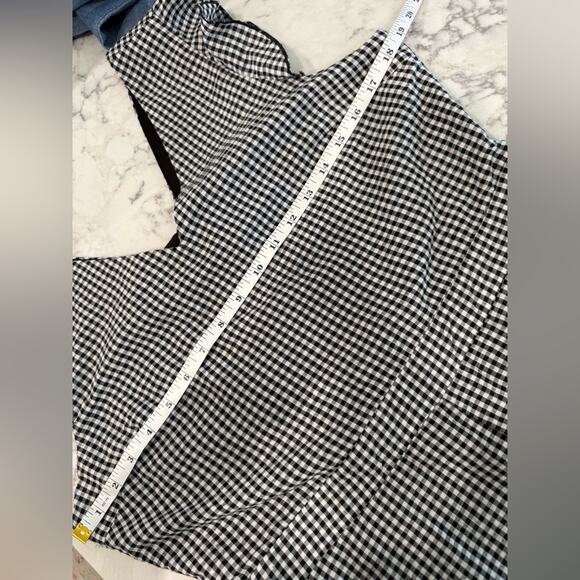 Black and White Gingham Cotton Ruffle Frill Feminine Romper- M - Picture 6 of 12